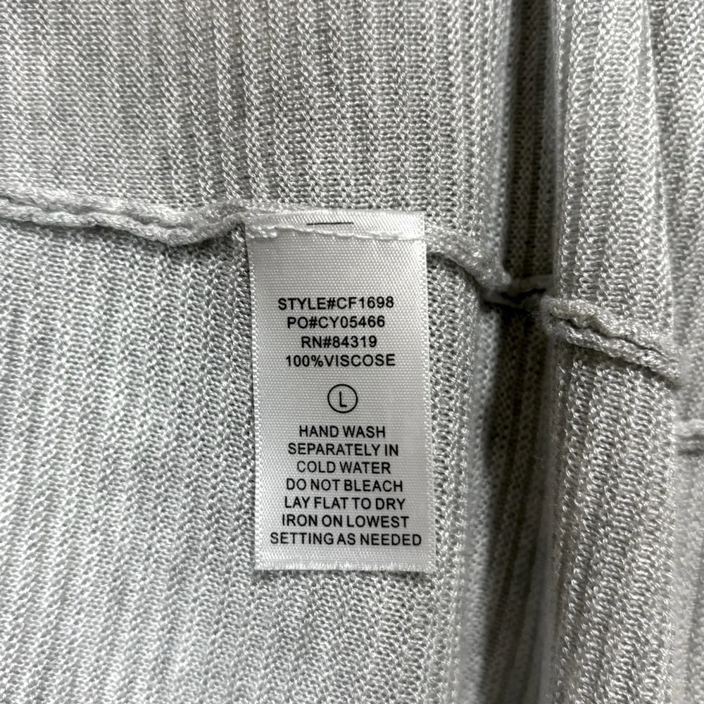 NWOT, Cyrus, Elegant Long Open-Front Cardigan, Large, Gray - Picture 7 of 8